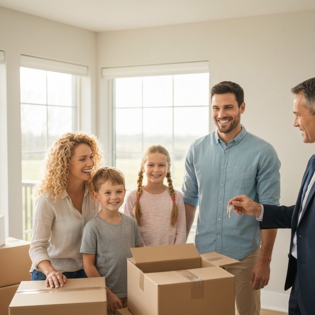 Happy Family with New Home